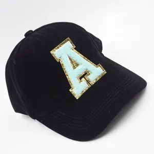 China supplier A letter custom chenille patches hat decoration A logo embroidery patch