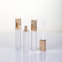 Tubes de brillant à lèvres carrés dorés G430, contenants vides pour gloss, emballage cosmétique personnalisé, couleur nude, prix