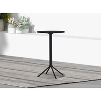 Table de salle à manger commerciale moderne en plastique écologique pour hôtel, restaurant, bistro extérieur avec design durable en noir et blanc