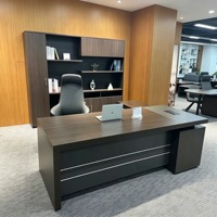 Table de Bureau de Direction Luxe – Bureau de Chef Moderne en Bois – Mobilier Exécutif en MDF – Table de Bureau de PDG en Forme de L