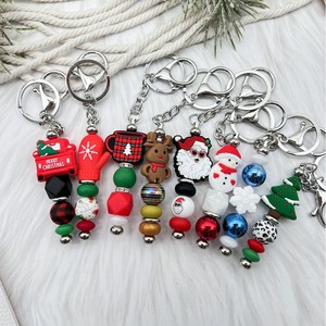 Porte-clés de dessin animé de noël mignon Silicone détachable vieil homme gants cartable pendentifs accessoires arbre de noël <span class=keywords><strong>pour</strong></span> les vacances - Product Image 1