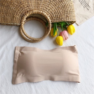 Top a tubino vintage in maglia dobby, ultra sottile, effetto minimo, senza spalline, in seta ghiaccio, antiscivolo, estivo, anti-esposizione, per ragazze - Product Image 6