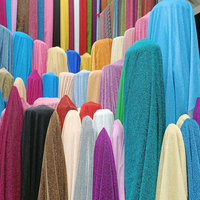 Produits populaires : Tissu en fil de soie or et argent, tissu tricoté élastique en spandex