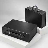 Boîte cadeau magnétique pliable de luxe, directement de l'usine, avec poignée, taille personnalisée et impression couleur intégrale, emballage cadeau plat