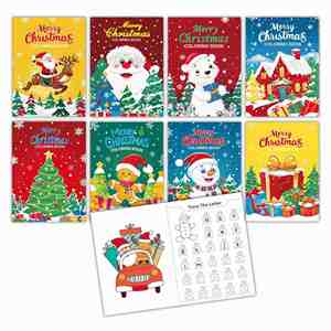 Livre de coloriage DIY de Noël pour enfants, parfait pour les fêtes, multifonctionnel, 8 motifs, relaxant, idéal pour célébrer les vacances, cadeau - Product Image 6