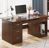 Venta al por mayor de nuevos productos Mesa de oficina de madera maciza Escritorio de oficina para personal Mesa de personal de coworking con cajones