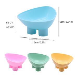 2024 perlindungan leher mangkuk hewan peliharaan baskom makanan kucing Macaron warna anti-jatuh gajah kaki mangkuk anjing - Product Image 2