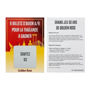 Cartes à gratter personnalisées pour campagnes promotionnelles, jeux de loterie, bons cadeaux, billets pour événements promotionnels, cartes de révélation de <span class=keywords><strong>prix</strong></span> - Product Image 2