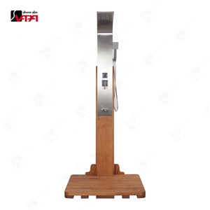 Columna y cabezal de <span class=keywords><strong>ducha</strong></span> para exteriores de <span class=keywords><strong>acero</strong></span> <span class=keywords><strong>inoxidable</strong></span> con acabado en negro, diseño moderno, de fabricante directo Vapasauna, con 1 año de garantía. - Product Image 2