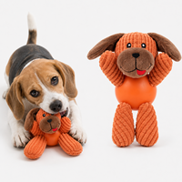 Jouets pour chiens personnalisés, jouets en peluche couineurs en velours côtelé, jouet animal en peluche avec balle en caoutchouc pour la mastication quotidienne