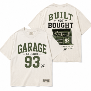 T-shirt OEM personnalisé Garage Legends Numéro 93, style vintage vieilli, culture automobile, manches courtes, vente en gros - Product Image 4
