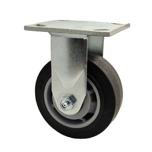 Roulettes CARSUN à plaque supérieure, roues TPR noires de 5 pouces, robustes, industrielles, avec roulements en acier et protections filetées pour la base - Product Image 1