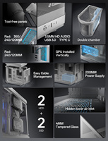 Boîtier de PC de jeu de taille moyenne avec alimentation, en alliage d'aluminium, format M-ATX/ATX