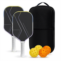 Vente directe usine, vente en gros et au détail, raquettes de pickleball portables en fibre de carbone avec noyau en nid d'abeille, support de logo personnalisé pour l'entraînement