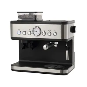 Combo Coffee Latte Maker Cappuccino Machine con leche Frother1.5L Tanque de agua y 1150W Espresso Coffee Maker con molinillo para el hogar