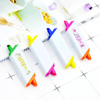 Stylo Marqueur Surligneur Personnalisé Double Pointe Forme Diamant Quadrilatère Mini 2 Couleurs Pointe Plate Pinceau Coloré Cadeau