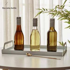 Bouteille en verre transparente <span class=keywords><strong>de</strong></span> 187 ml <span class=keywords><strong>de</strong></span> <span class=keywords><strong>Bourgogne</strong></span>, sur mesure, <span class=keywords><strong>de</strong></span> haute qualité, avec bouchon à vis, sérigraphie, pour vin, tequila, brandy - Product Image 2