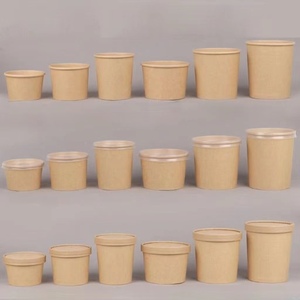 Nhà Hàng Sử Dụng Kraft Giấy Đi Đi Hộp Để Đi Thực Phẩm Container Thực Phẩm Dùng Một Lần Hộp Súp Cup Với Nắp - Product Image 6