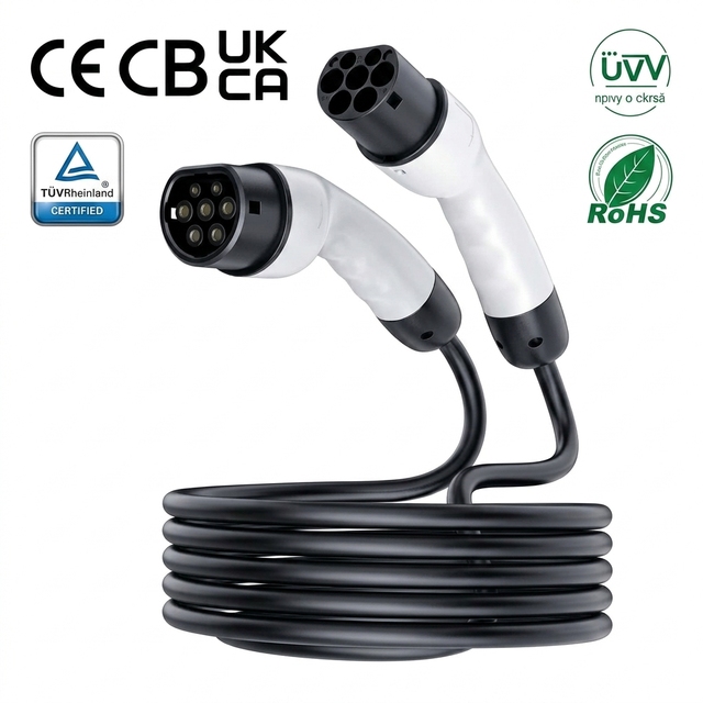 New High Quality 32A 7-22kW Type 2 EV Charging Cable 3 Phase 5M for CE Certified IP67 Electric Vehicle Charger Cable