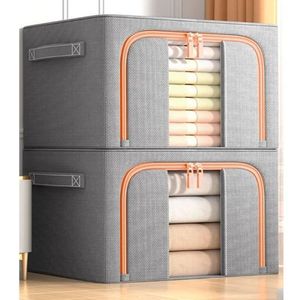 Caja organizadora de ropa rectangular plegable con cremallera para guardar en el armario y para mudanzas - Product Image 1