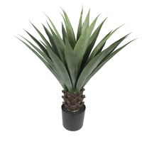 Agave artificielle en plastique avec tronc en bois véritable, plante tropicale d'intérieur, résistante aux UV, écologique, pour aménagement paysager, 100 cm, Pâques