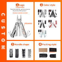 Outil multifonction 16 en 1 avec lame 440A et tête de pince CNC - Outil portable en acier inoxydable pour le camping, la survie en plein air, le bricolage et la réparation