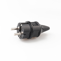 Enchufe Europeo LZ-T-12 con Conector IEC de 2 Polos, 16A, Cable de Latón, Cobre, Nylon y PVC de 1.5m, Enchufe de Montaje Estándar con 2 Tomas