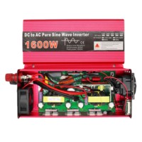 Convertisseur d'énergie à onde sinusoïdale pure 1600W DC 12V/24V/48V vers AC 110V/220V 50/60HZ, chargeur, convertisseur, adaptateur, prise US EU