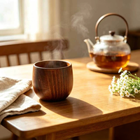 Tasse à thé en bois de jujube, tasse à boire en bois pour l'eau quotidienne, la dégustation de thé, la présentation, la collection et les cadeaux
