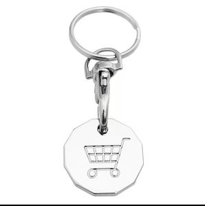 Porte-monnaie en acier inoxydable pour chariot de supermarché, personnalisable au laser avec logo, idéal comme cadeau ou porte-clés vierge - Product Image 2