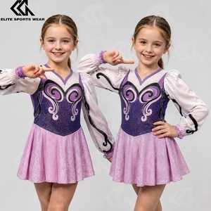 Costume de danse scintillant pour filles, robe de <span class=keywords><strong>majorette</strong></span> pour carnaval, uniforme de danse Morris avec pompons - Product Image 2