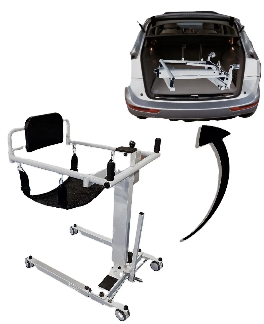 Cadeira de transferência elétrica dobrável para deficientes, cadeira de elevação elétrica para pacientes paralisados, ajuda a transferir para assento de carro ou cadeira de rodas