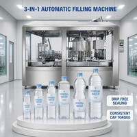 Machine de rinçage, remplissage et bouchage automatique fiable pour bouteilles PET de 330 ml d'eau potable pure, prix usine