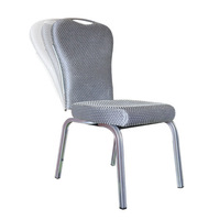 Chaises de salle à manger sans accoudoirs en alliage d'aluminium et tube de fer, design minimaliste moderne, fabriquées en usine, pour hôtels et restaurants, avec coussin