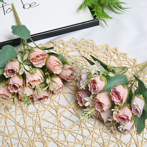 Wholesale Ten Heads <strong>Small</strong> Rose Artificial Flowers Multiple Colors Bulk Supply for Cross Border Floral Decoration Business - Product Image 4