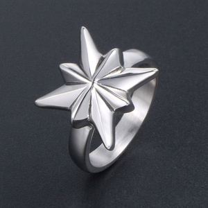 Star Fashion <b>Ring</b> <b>Titanium</b> Steel Unisex Retro Geometric Gift Jewelry SA1029 - Product Image 2