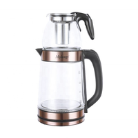 Bouilloire électrique en verre MY-6618 sans fil avec base rotative à 360 degrés, arrêt automatique, pour le thé, appareil de cuisine