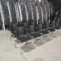 Chaise empilable moderne en plastique PP chromé – Écologique, légère, pour école, salle de classe, formation, église, bureau, salle à manger, concert