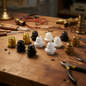 Portalampada E27 Elegante con Anello Paralume 2in1, Base in Plastica per Applique da <span class=keywords><strong>Parete</strong></span> e Lampade a Sospensione Fai-da-te, Certificato CE RoHS - Product Image 2