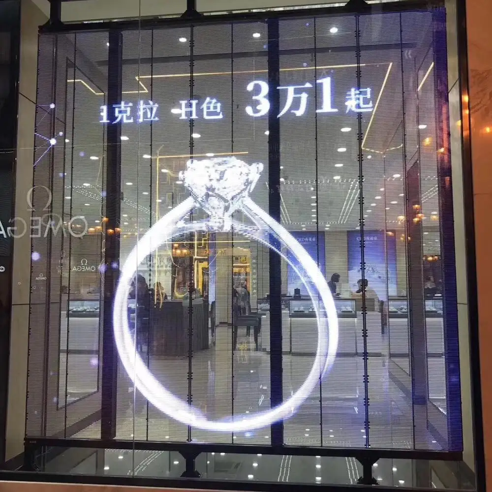 Shopping Mall Advertising P3.91 P7.81 Window Glass Led Video Wall Portable Indoor Transparent LED Display Screen