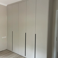 Armoire à portes battantes en MDF, style minimaliste, blanc, beige, noir, marron, bleu marine, naturel, pour chambre d'hôtel