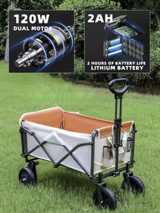New Điện Có Thể Gập Lại Giỏ Cắm Trại Wagon Giỏ Hàng Nhiệm Vụ Nặng Nề Đóng Mở Gấp Bãi Biển Tiện Ích Giỏ Hàng Xe Đẩy Điện Gấp Toa Xe - Product Image 3