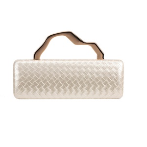 Sac de soirée élégant tissé pour femme, pochette à poignée supérieure originale avec chaîne détachable, idéal pour banquets et mariages - Product Image 4