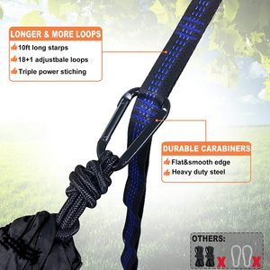 เปลญวนแบบพกพาสำหรับ 2 คน ทำจากผ้าไนลอน 210T สำหรับตั้งแคมป์กลางแจ้ง พร้อมมุ้งกันยุงและผ้าคลุม - Product Image 4