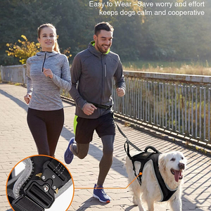 Conjunto de Arnés <span class=keywords><strong>Canicross</strong></span> para Perro con Cinturón y Correa Amortiguadora, Arnés Ajustable para Correr, Senderismo y Ciclismo para <span class=keywords><strong>Perros</strong></span> Grandes - Product Image 5