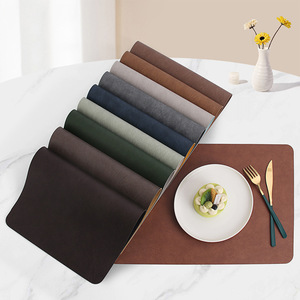 Tovagliette in Pelle PVC Impermeabili a Doppio Strato con Motivo Pelle Bovina, Tappetini Quadrati per Hotel, Tappetini Isolanti per Tavolo da Pranzo - Product Image 3