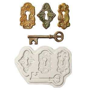 Vintage Key Lock Silicone Mold 12.8x10x1cm Non-Toxic Fondant <b>Cake</b> Decoration Wedding <b>Cake</b> <b>Decorating</b> <b>Supplies</b> - Product Image 4