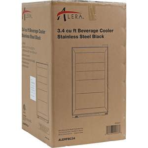 Alera 3.4 Cu. Enfriador de Bebidas Eléctrico de Acero Inoxidable/Negro con Puerta de Vidrio para Hogares, Hoteles y Autocaravanas - Product Image 3