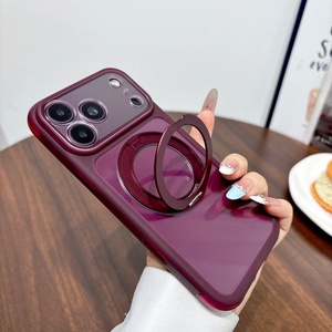 เคสโทรศัพท์ใสแม่เหล็กสุดหรูสำหรับ iPhone 18 14 15 16 17 Pro Max แบบ 360 องศา °   ขาตั้งวงแหวนโลหะ ฝาหลังกันกระแทกสี่มุม - Product Image 6