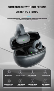 Écouteurs <span class=keywords><strong>sans</strong></span> <span class=keywords><strong>fil</strong></span> T9 Cilp on Ear OWS avec certification CE FCC Rohs DNS, réduction de bruit, étanchéité IPX5, <span class=keywords><strong>sport</strong></span>, fitness, Bluetooth 5.4 - Product Image 2